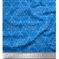 thumbnail image 1 of Soimoi Blue Viscose Chiffon Fabric Star Tetrahedron Geometric Print Fabric by the Yard 42 Inch Wide, 1 of 1