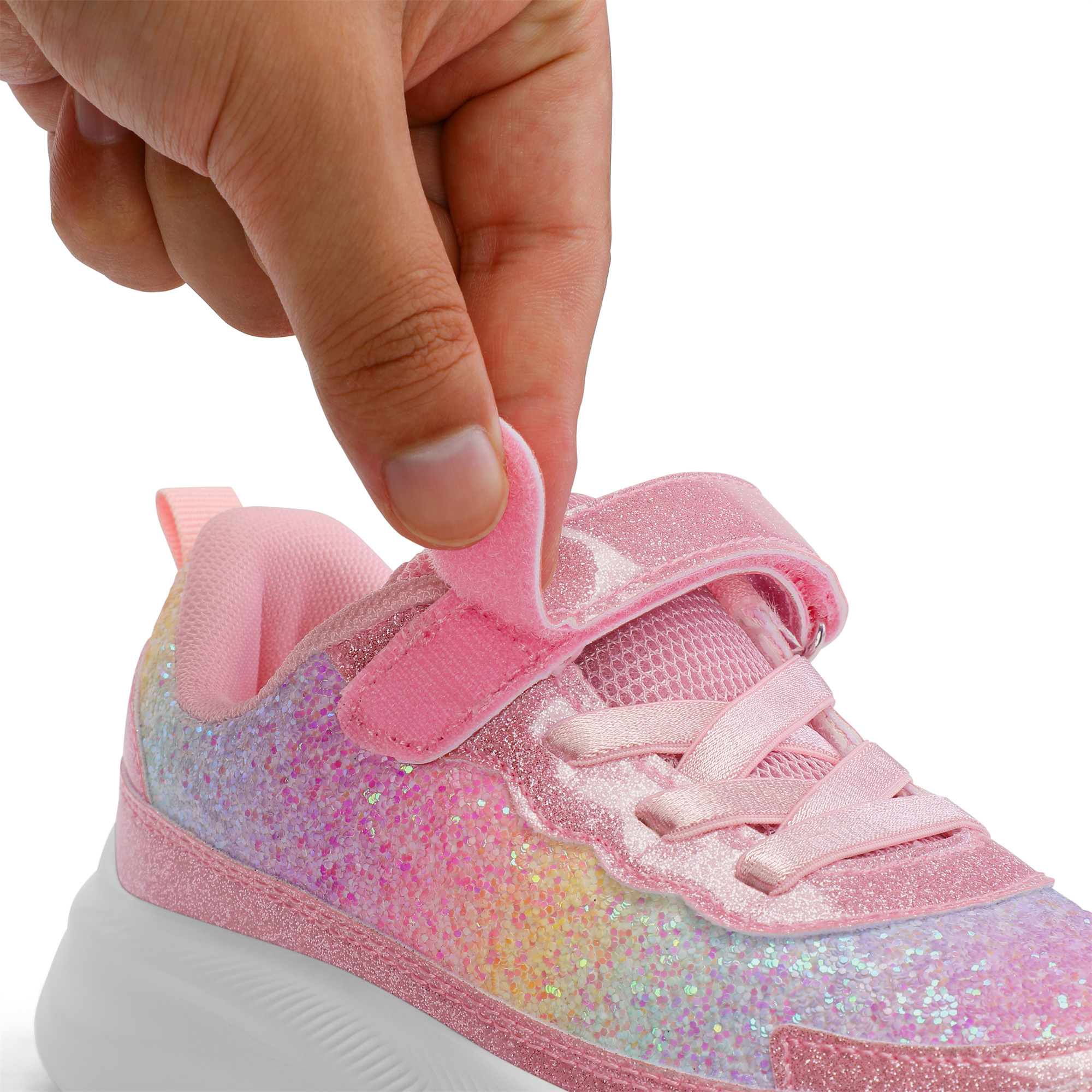 Kushyshoo Girls Colorful Glitter Lightweight Sneakers photo 2