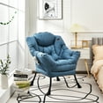 thumbnail image 2 of Costway Fauteuil de Repos Moderne en Tissu Polyester Fauteuil une Place avec Poche Latérale Bleu Marine, 2 of 10