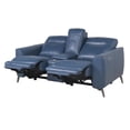 thumbnail image 7 of Sansa Ocean Blue Top Grain Leather Power Reclining Console Loveseat, 7 of 7