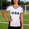 thumbnail image 4 of Women's Tops T-Shirts Graphic Football Short Sleeve Athletic Crewneck Soft Breathable Fans Players Casual Trendy Shirts, 4 of 5