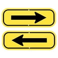 thumbnail image 1 of Uxcell 2-Pack Señales de Flecha Negras, 9.84 x 3.54 Señal de Flecha Reflectante de Un Solo Sentido para Decoraciones de Jardín y Césped al Aire Libre, Señal de Calle [Amarillo/Negro], 1 of 1