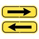 thumbnail image 1 of Uxcell 2-Pack Señales de Flecha Negras, 9.84 x 3.54 Señal de Flecha Reflectante de Un Solo Sentido para Decoraciones de Jardín y Césped al Aire Libre, Señal de Calle [Amarillo/Negro], 1 of 1