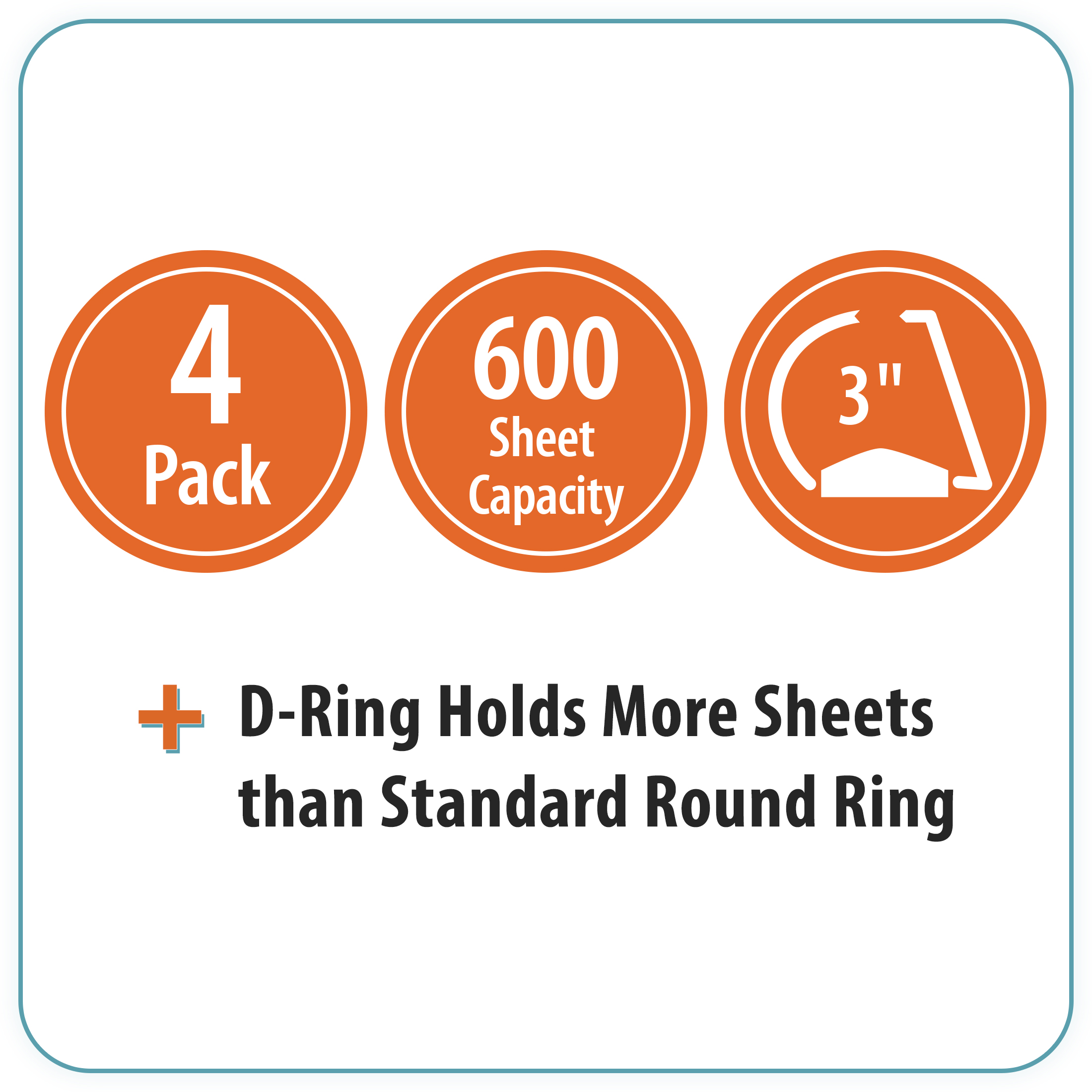 Pen+Gear Durable View 3-Ring Binder, 3 in, 4-Pack, Blue photo 2