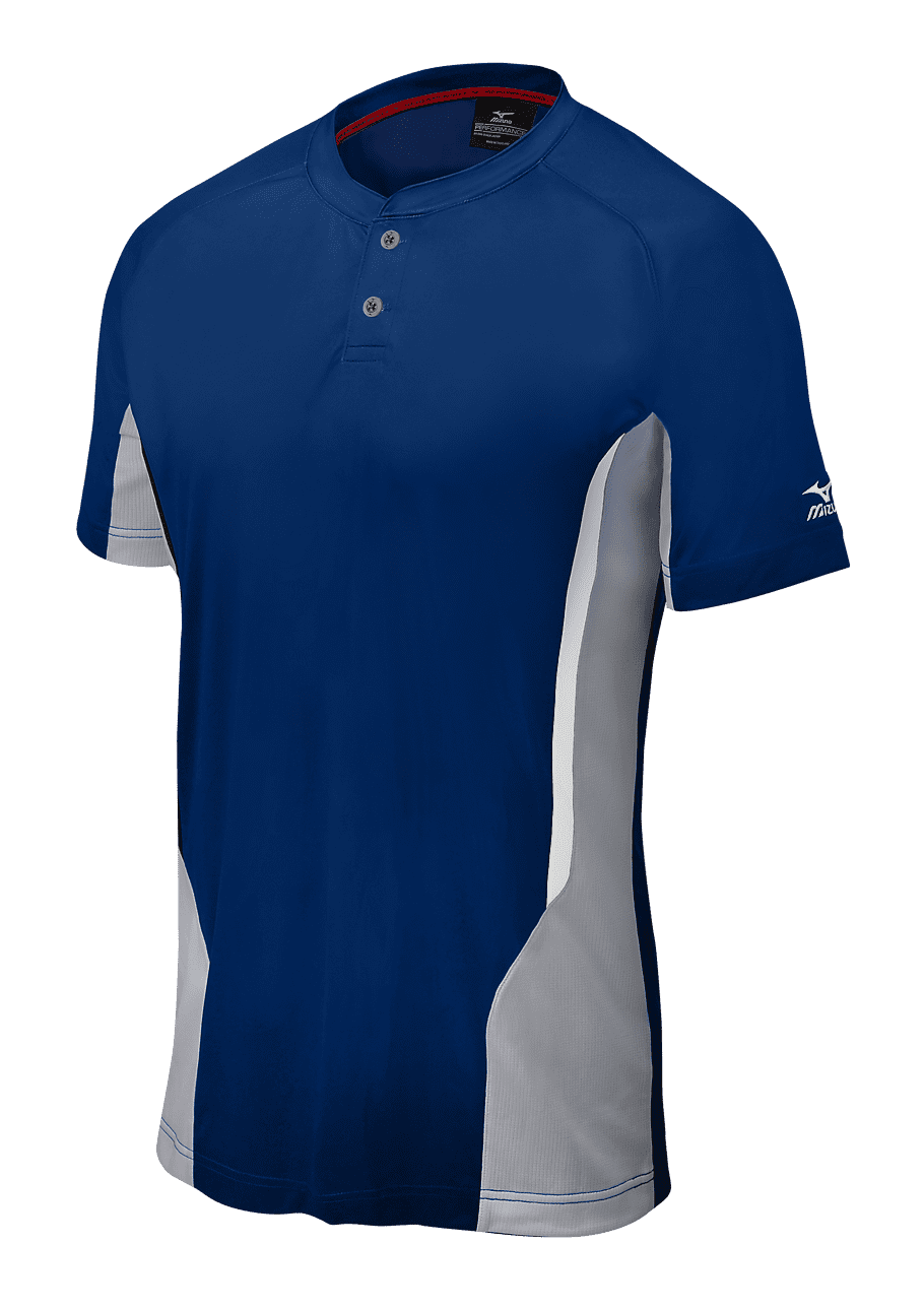 Mizuno Youth Boy's Elite 2Button Baseball Jersey, Size Medium, Navy