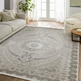 thumbnail image 4 of Grey Oriental Area Rugs for Living Room Washable Rugs Boho Moroccan Area Rug Soft Neutral Geometric Bohemian Carpet Distressed Indoor Rug for Bedroom Dining Room Office Foldable Nonslip Rug, 4 of 9