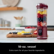 Ninja Blast Portable Personal 18 Oz Blender w/ Leak Proof & Easy Sip Lid, Rechargeable Base, BC151CR Cranberry Red