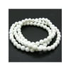Gem Stone King 6mm Round Stackable Tridacna shell Bead Stretchy Wrap Bracelet / Necklace