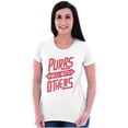 thumbnail image 4 of Crazy Cat Lady Purrs Well With Others Womens Slim Fit Graphic Tee Brisco Brands X, 4 of 5