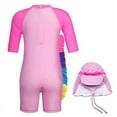 thumbnail image 2 of Jurebecia Unicorn Swimsuit for Girls Guard Sun Protection Kids Cartoon Animals Swimming Suit Girls Swimwear with Cap Water Sport Beach 2-3 Years 100 CM, 2 of 9