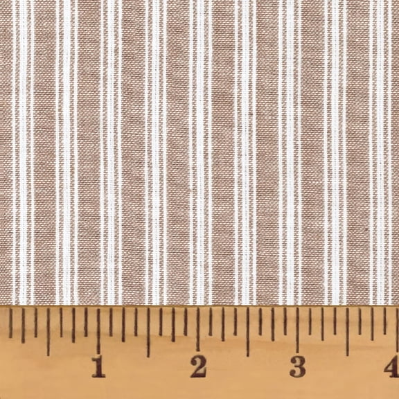 JCS 100% Cotton Oatmeal Ticking Stripe Homespun Fabric - Sold by the yard