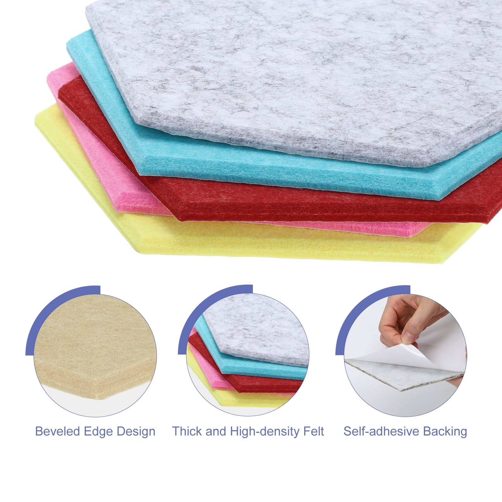 Hexagon Acoustic Panels B1 Fireproof Soundproof Foam Panels with 30 Push Pins(Light Coffee)