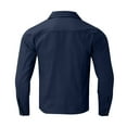 thumbnail image 3 of Rrunsv Denim Jacket Men Long Sleeve Solid Color Fashion Classic Men's Jean Jacket Navy Blue,M, 3 of 4