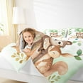 thumbnail image 4 of Manfei Monogrammed G Bedding Sets Queen with Comforter, Cartoon Initial Letter Comforter Sets Queen Size, Jungle Bear Reversible Down Comforter, Ultra Soft Room Decoration, 3pcs, 4 of 8