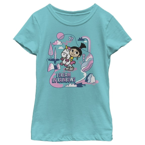 Girl's Despicable Me Minions Dream In Rainbows  Graphic Tee Tahiti Blue Small