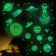 thumbnail image 3 of Pegatinas de pared del sistema solar, estrellas que brillan en la oscuridad para el techo, calcomanías de pared de astronauta de la galaxia, cohete, nave espacial, extraterrestre para niños,, 3 of 4