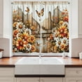 thumbnail image 3 of Ambesonne Rustic Kitchen Curtains, Farmhouse Summer Chamomiles, 55"x36", Orange Sepia and Off White, 3 of 3
