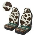 thumbnail image 3 of Pzuqiu Aztec Cow Print Car Seat Cover Front Soft Comfortable Car Seats Covers Front Only Anti-Slip Elastic Fabrics Auto Interior Covers Full Coverage Seat Protector Fit for Most Cars, 3 of 7