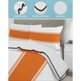 thumbnail image 4 of Quilts Twin Size Bedding Set, Orange Solid Color Texture Lightweight Quilted Comforter, Simple Orange Stripes Soft Reversible Bedspread Coverlet with Pillow Covers for All Season, 68" x 86", 4 of 7