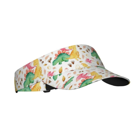 Fotbe Cute Baby Dinosaurs Visera Deportiva con Diseño, Gorra Abierta Ajustable de Algodón para Mujer y Hombre