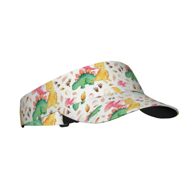 Fotbe Cute Baby Dinosaurs Visera Deportiva con Diseño, Gorra Abierta Ajustable de Algodón para Mujer y Hombre