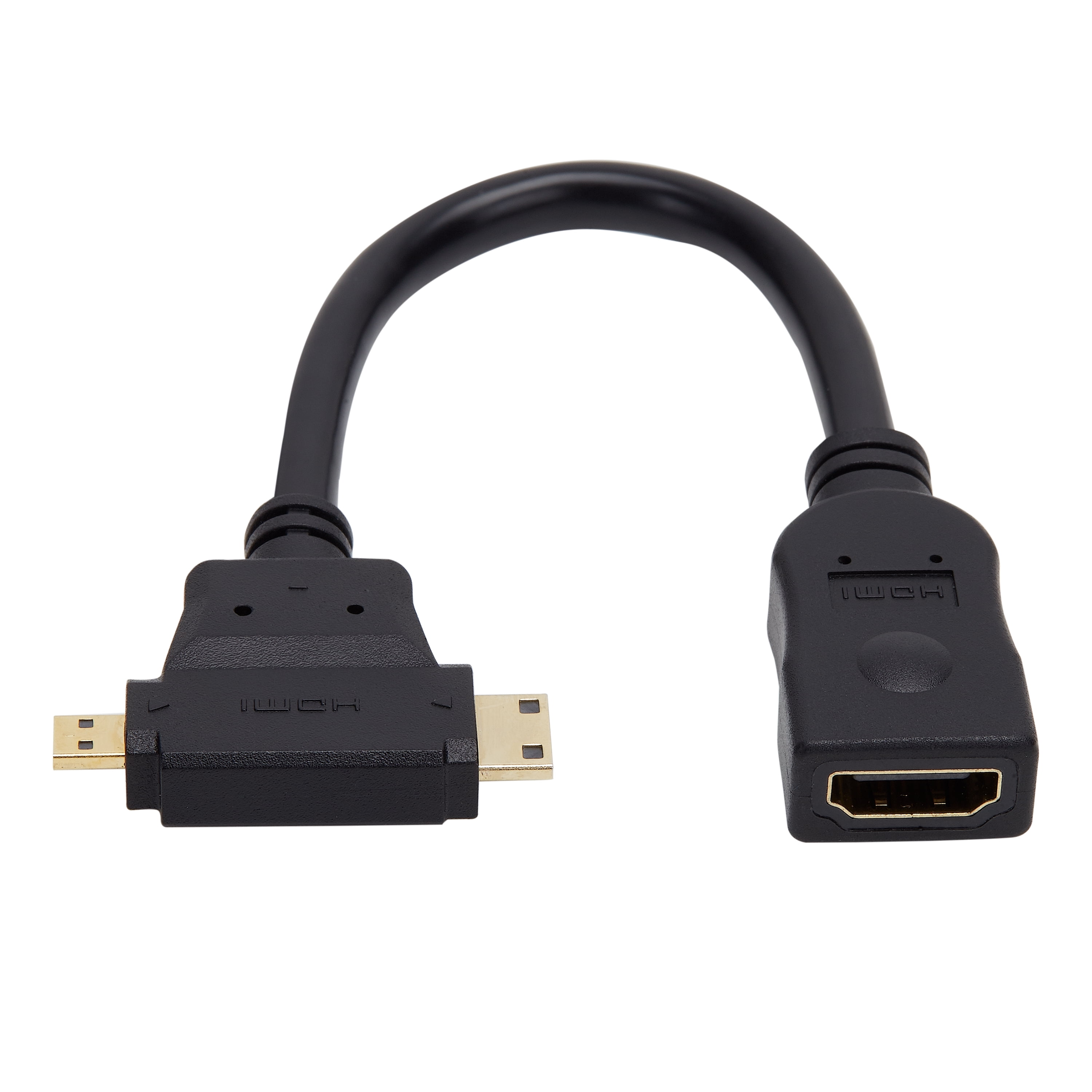 onn Mini and Micro HDMI to HDMI Adapter Black  Walmart com