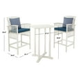 thumbnail image 6 of SAFAVIEH Outdoor Collection Pate 3-Piece Bar Table Bistro Set White/Navy/ Navy, 6 of 7