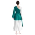 thumbnail image 6 of iiniim Women's Praise Dance Worship Tunic One Shoulder Flared Sleeve Asymmetrical Hem Dresses Green M, 6 of 7
