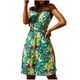 thumbnail image 1 of Vestido de cintura elástica sin mangas con estampado de cuello en V informal de verano para mujer a la moda Pompotops  ghjkhdj7985, 1 of 9