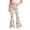Beige, variant on School Uniform Pants for Girls Back To School Slim High Waist Pocket Elastic Waistband Graphic Print Flared Trousers Girls Pants Size 5-6 Years
