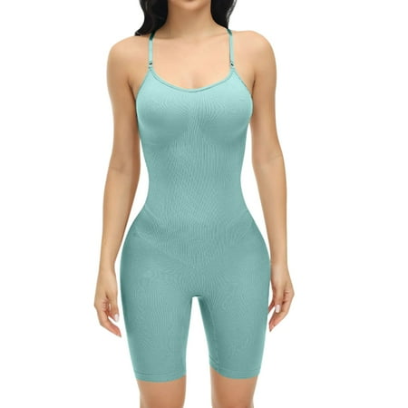 

fvwitlyh Shapewear for Women Tummy Control Tummy to Toes Women Solid Suspender BodySuit High Waist Abdominal Shaping Button Chest Support Waist Trainer Band