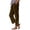 a-Brown, variant on Petite Linen Pants for Women Plus Size Summer Lightweight Wide Leg Cropped Linen Pants Beach Vacation Trousers with Pockets