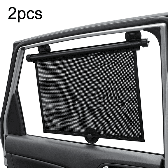 ROSEXIXI Car Window Shades 2 Pack Retractable Side Window Sun Shade Roller UV Protection Automotive Sunshades With Suction Cups Mesh Cover In Most Vehicles SUVs Sedans Minivans 15x17 Inch