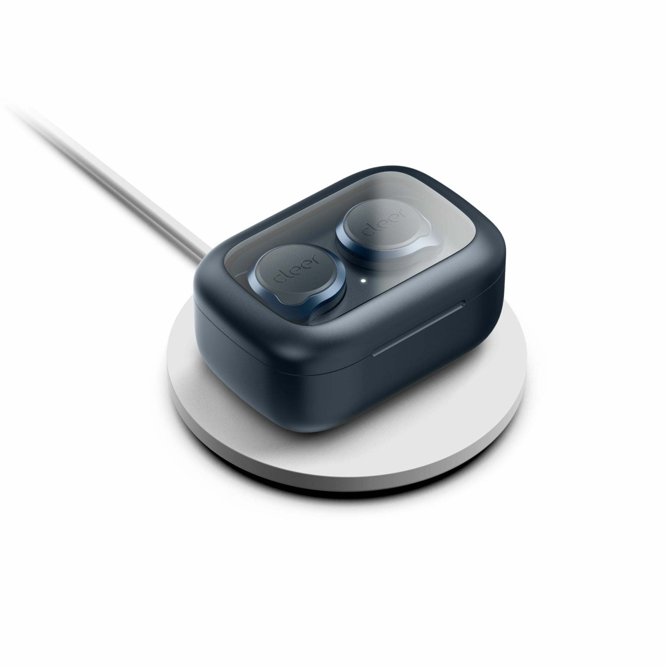 Cleer Ally Plus II Noise Cancellation Wireless In-Ear Earbuds with Microphones & Charging Case, Midnight Blue