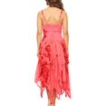 thumbnail image 2 of Sakkas Annabella Corset Bodice Handkerchief Hem Dress - Coral / Red - One Size, 2 of 5