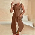 thumbnail image 5 of GILIGEGE Overalls for Women Loose Fit Flowy Baggy Casual One Piece Jumpsuits with Pockets Summer Vacation Outfits Casual U Neck Sleeveless Jumpsuits Spaghetti Strap Baggy Overalls Pants with Pocket, 5 of 6