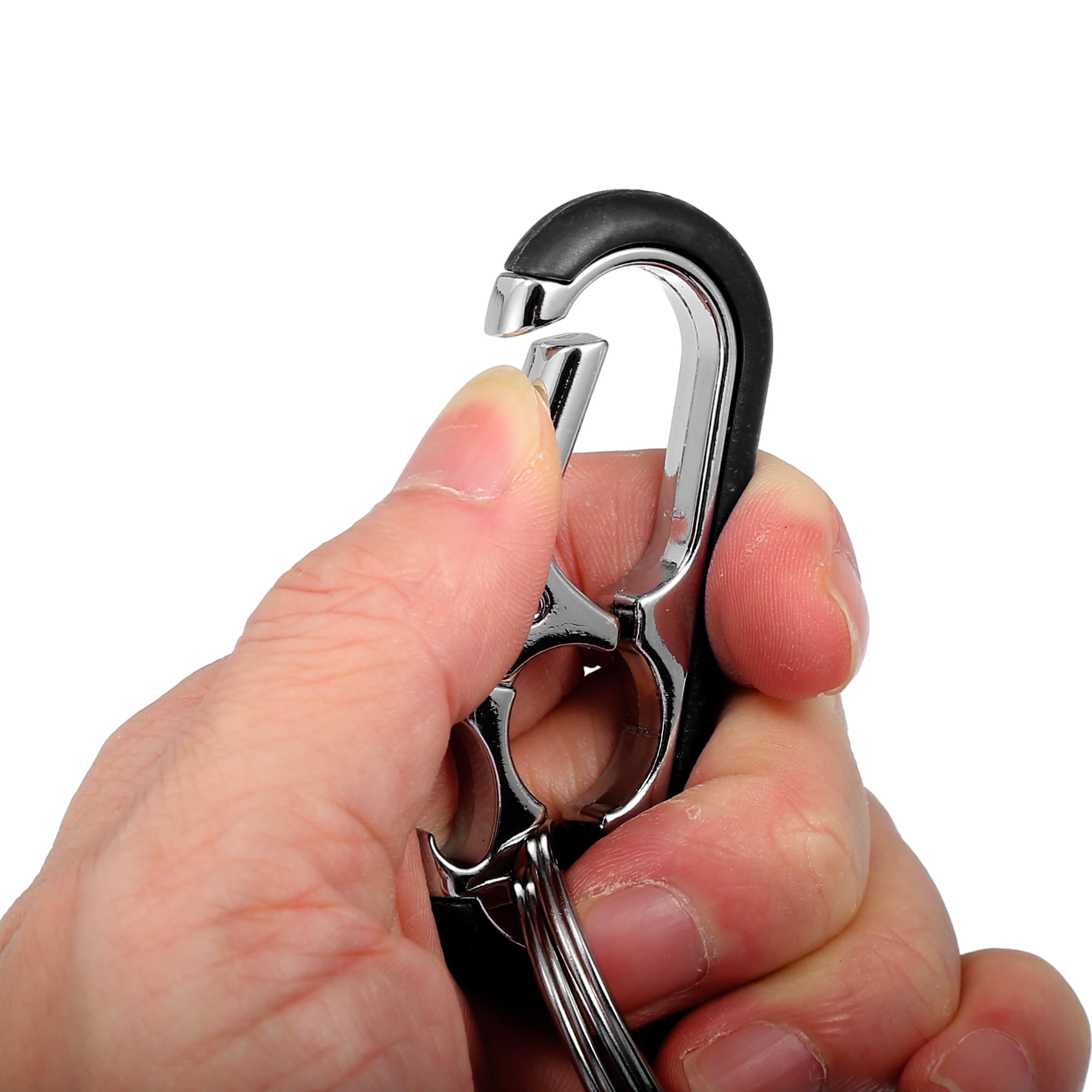 Unique Bargains Car Fob Key Chain Keychain with Double Hoop Black