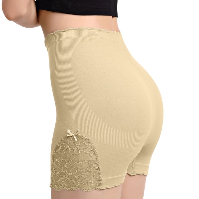 LOVZFMLL Shorts Gainants Taille Mi-Haute pour Femmes Beige Taille Unique