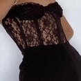 thumbnail image 4 of Women Lace Mesh See-Through Tube Top Off Shoulder Backless Tops, 4 of 6