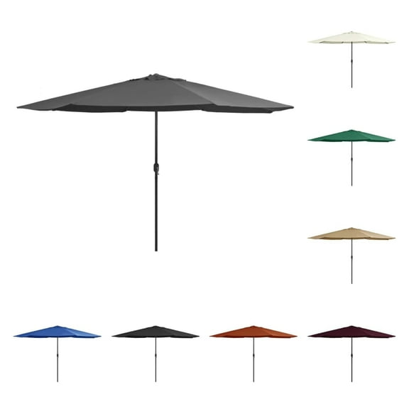 vidaXL Garden Parasol Sand White Polyester, Metal Large