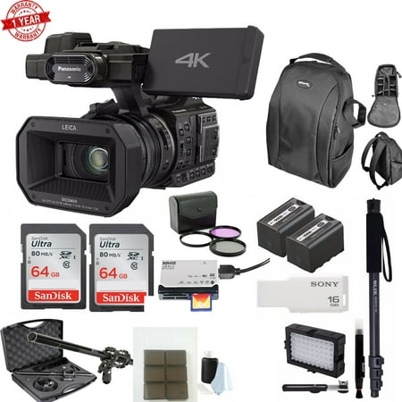 Panasonic HC-X1000 4K Cinema Camcorder + 2x 64GB Memory Cards + Accessory (Best Cheap Cinema Camera)