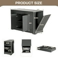 thumbnail image 2 of LAZY BUDDY 53" Large Kitchen Island w/ Trash Can Storage Cabinet, Wooden Stationary Storage Pantry for 13 Gallon Garbage Bin with Drawer, Adjustable Double Door Cabinet, 3 Layer Open Side Racks, Gray, 2 of 9