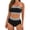 Black, variant on Women's High Waisted Bikini Sets Solid Color Patchwork Swimwear Strapless Push Up Bathing Suit Two Piece Bathing Suit Beachwear (Black,S)