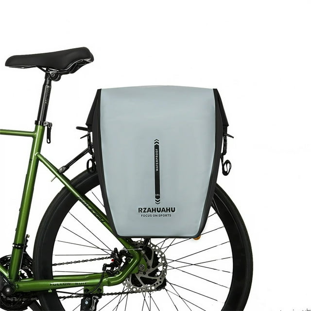 Bicycle Rear Side Bag Fully Waterproof PVC Bicycle Rear Rack Tail Seat Trunk Pannier 18L Reflective Cycling Bag