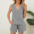 thumbnail image 6 of Women’s Summer Casual 2 Piece Short Sets 2026 Button Suit Vest Tops Shorts Dressy Business Work Outfits 2 Piece Sets For Women, 6 of 9