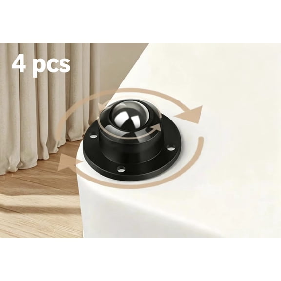 Vruelia 4 Pack 1 Inch Self Adhesive Caster Wheels for Furniture, Low Profile Swivel Wheels for Small Appliance Storage Bins