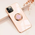 thumbnail image 2 of Compatible with Rose Gold iPhone 13 Pro Max Case for Women Girls Kickstand Ring Holder 360 Rotation Ring Glitter Plating Edge Work with Magnetic Mount Car Luxury Girly Slim TPU Case Pink, 2 of 17