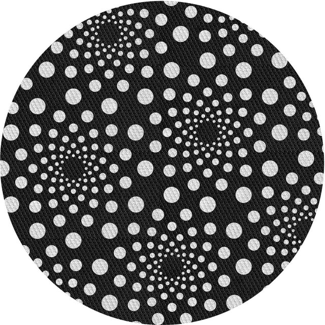 Ahgly Company Tapis d'Intérieur Lavable en Machine Carré Noir Nuit Transitionnel, 3 Pieds Carré