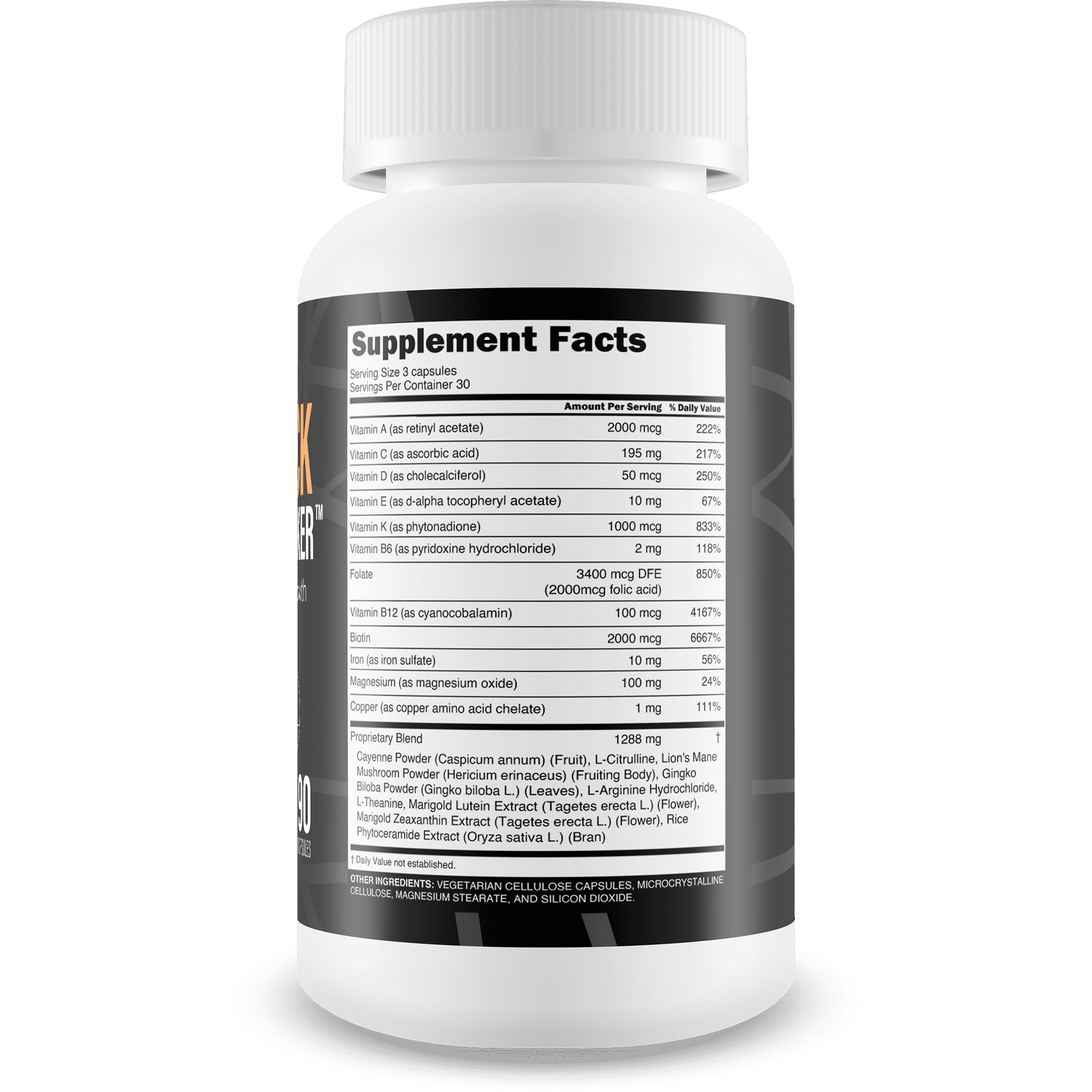 Hair Hack Extreme Blocker - Our Best Hair Growth Supplement - Natural Hair Regrowth Hair Vitamins for Thicker Hair Growth - Vitamin B7 Biotin and Folic Acid - Vitamin D3 Hair Growth Vitamins