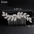 thumbnail image 3 of Wedding Hair Combs Silver Bridal Hair pieces Flower Bridal Hair Comb Crystal Pearl Hair Accessory for Women and Girls (K), 3 of 4